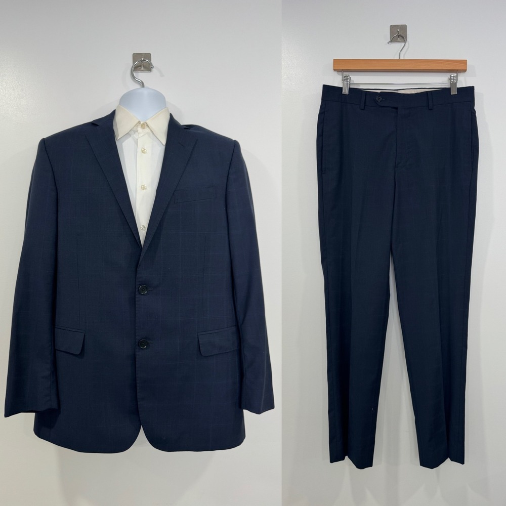 Brooks Brothers Men Navy Suit Set Regent Fit Tollegno 1900 Italian Wool 40R